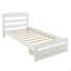 Structure de lit plateforme simple avec tiroir de rangement et support en lattes de bois sans sommier