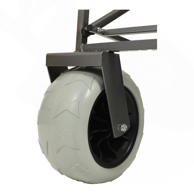 Chariot de plage pliable avec grandes roues pneumatiques de 23 cm pour le sable, capacité de 227 kg, cadre en acier, chariot utilitaire pliable avec sac multi-usages, noir