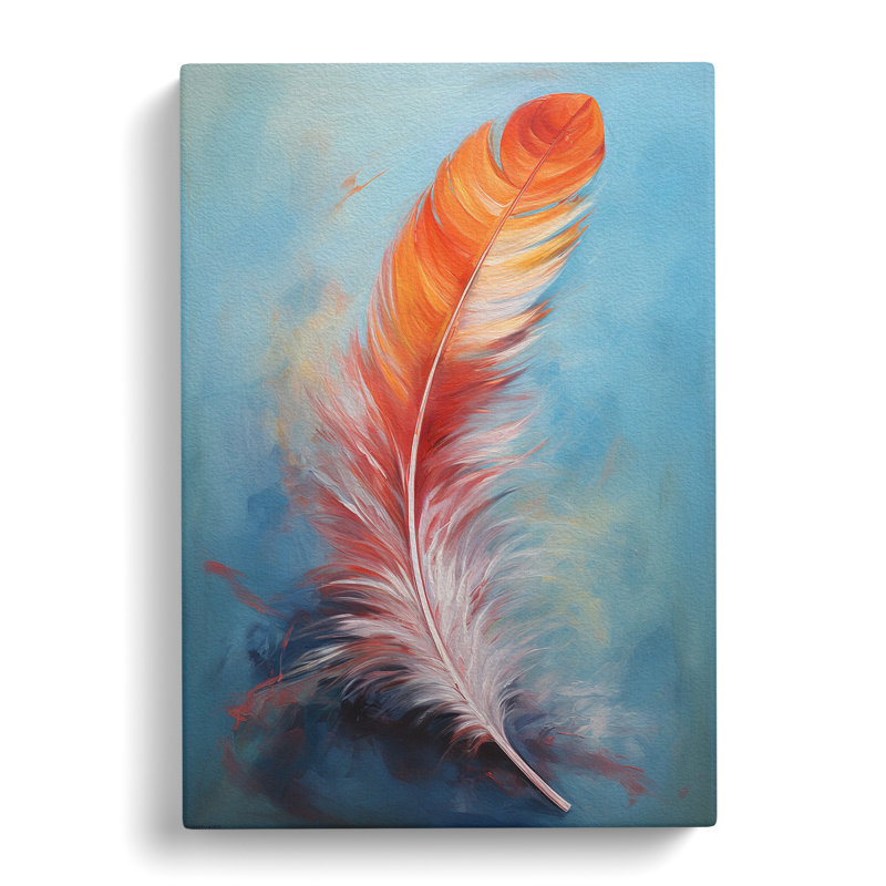 Feather Action Painting - Wrapped Canvas, 50cm H x 35cm W x 3cm D