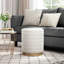 Mercer41 19" Stirling Cream Velvet Storage Stool