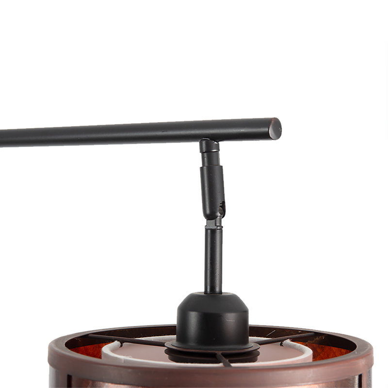 Gunmetal Arc Floor Lamp with Amber Mica Shades and Smart Control, 3-Light