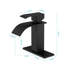 Robinet de lavabo de salle de bain en acier inoxydable avec bec cascade, poignée simple pour une utilisation sans effort, robinet noir mat en noir, longévité-127300290