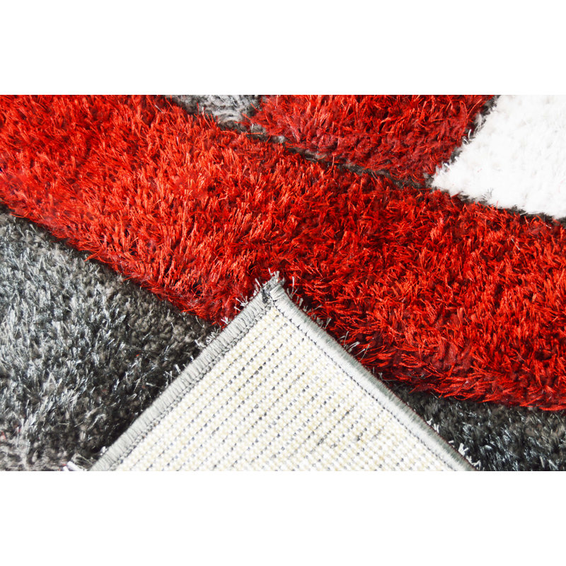 Tapis gris/rouge Furston, Rectangle 8 pi x 10 pi 5 po