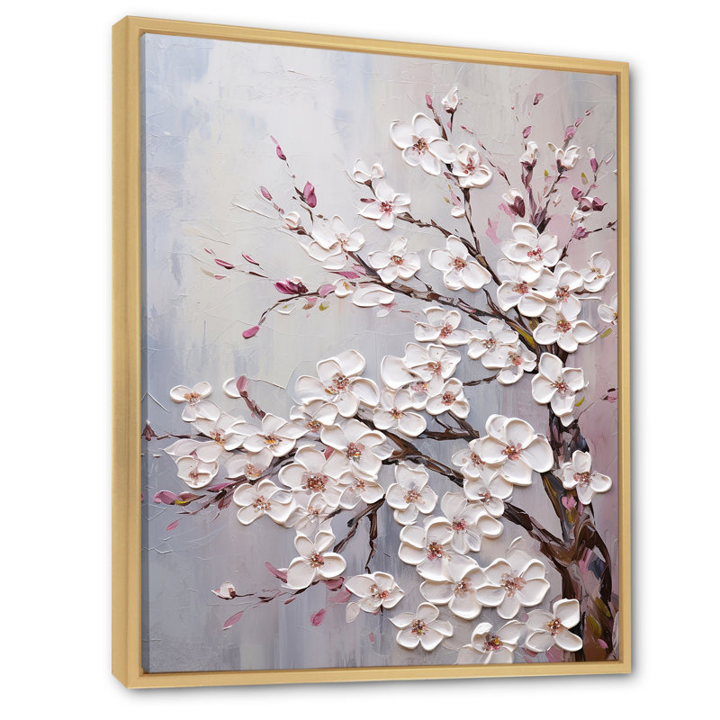 Arbre magique sur toile Dogwood Serenity, Cadre naturel flottant, H 32 po x l 24 po x P 1 po