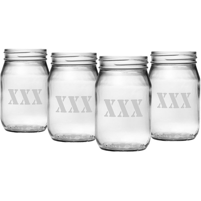 1 x Handle Jar 12oz / Beer / Moonshine Glass Drinking Jar