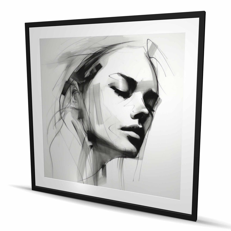 Traits féminins - décor de cuisine encadré noir et blanc