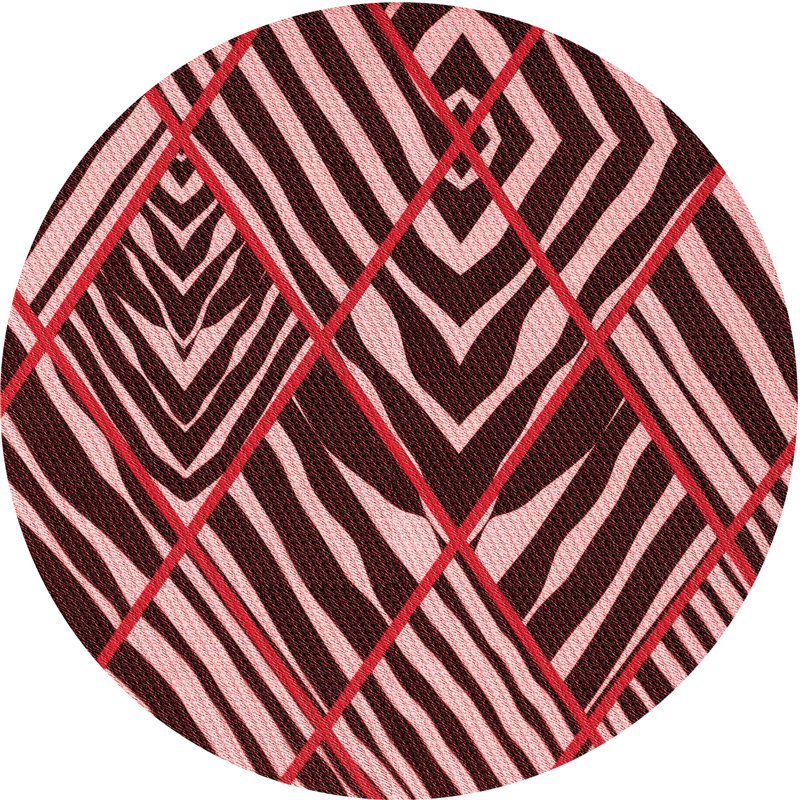 Striped Indoor Rug, Round 7'