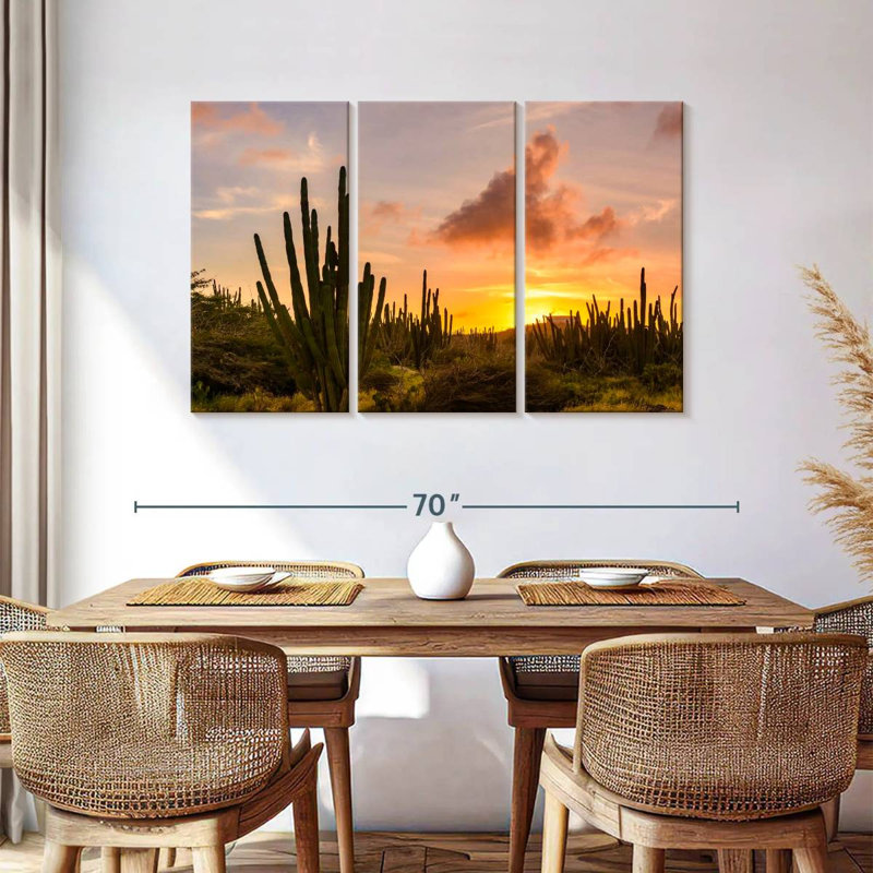 Harnek cactus coucher de soleil, H 36 po x l 57 po