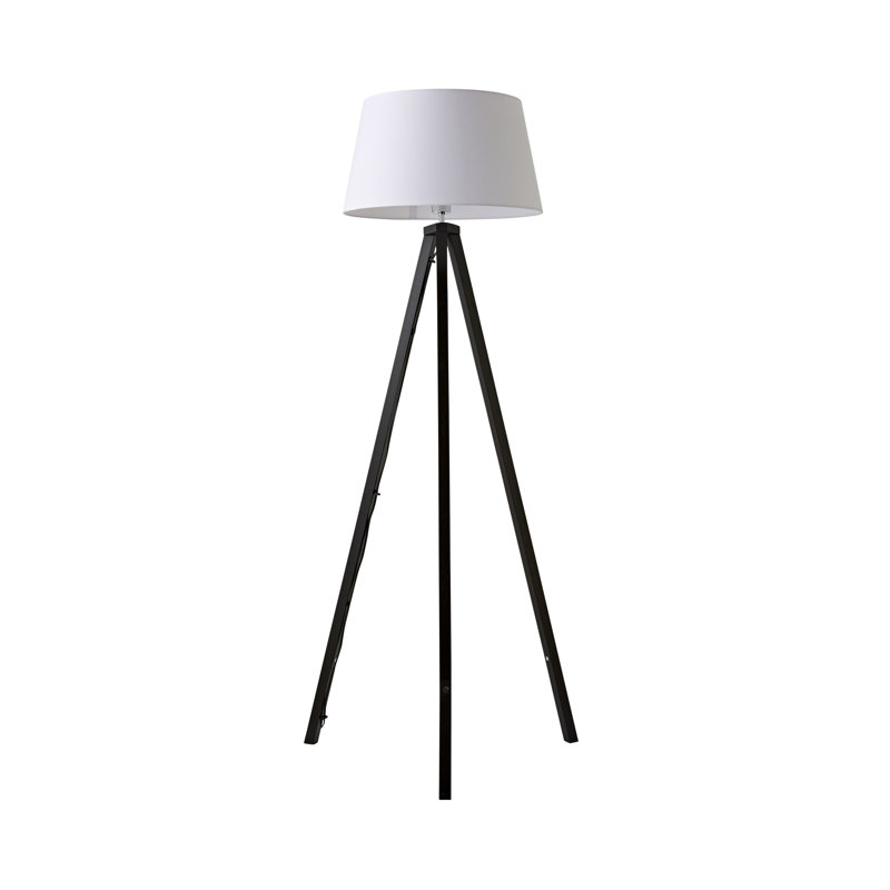 Nemours 159cm Basbro Tripod Floor Lamp Shade, White, Yes, Black
