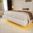White  Boucle Floating Bed With Light