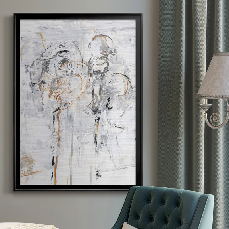 Toile encadrée de qualité supérieure Spring Wildflowers II - prête à être accrochée, H 36,5 po x l 26,5 po x P 1 po, Noir