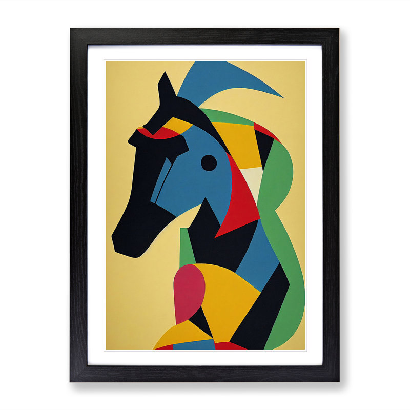 Horse In Abstract No.3 - Single Picture Frame Print, Black, 64cm H x 46cm W x 2cm D