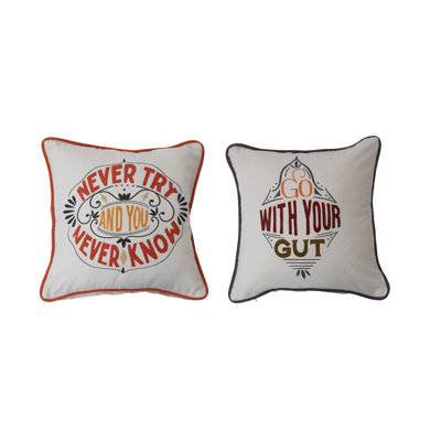  Square Cotton Pillow Cover & Insert