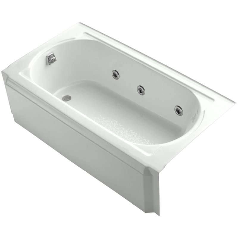 Memoirs Alcove 60" x 33.75" Whirpool Bathtub, Sea Salt