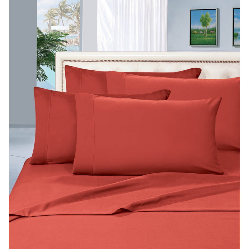 Ensemble de draps en polyester 1500 fils, Ensemble de draps pour grand lit, Rouille