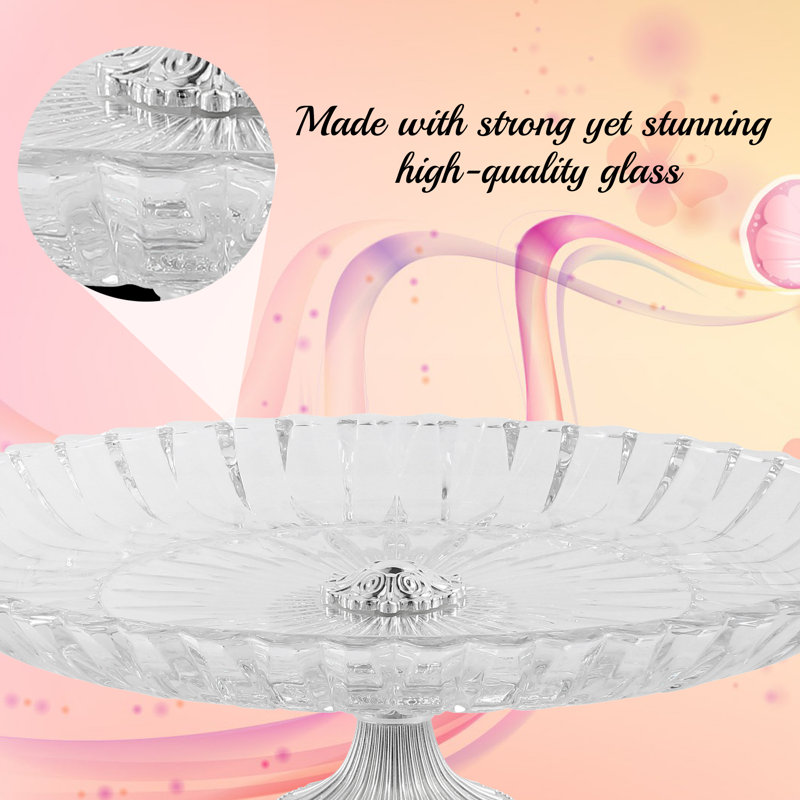 Crystal Cake Stand, Silver