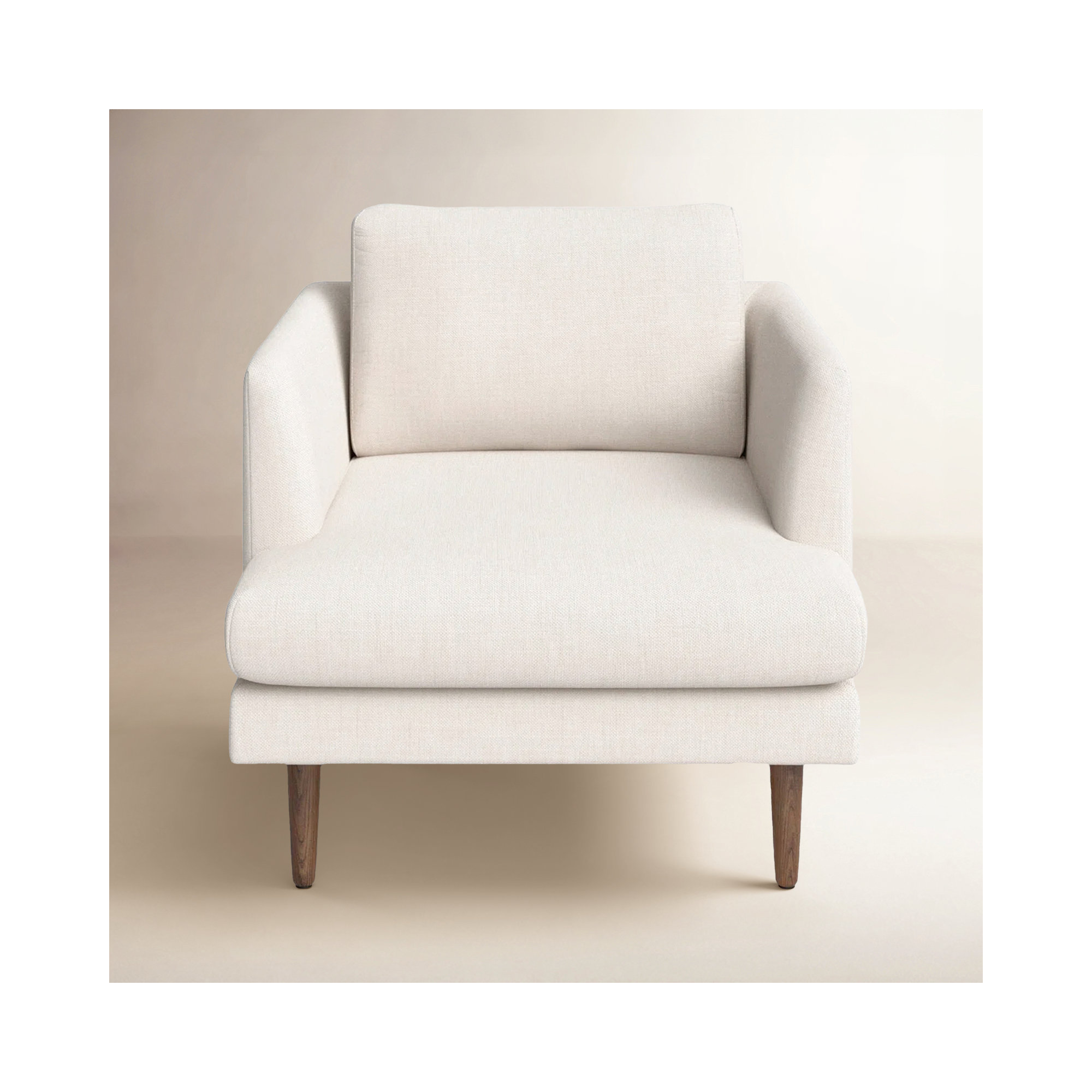 Miller Upholstered Armchair, Ivory Linen Blend 