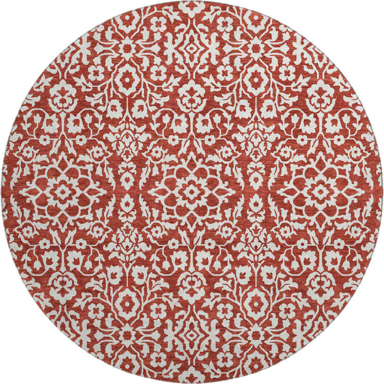 Premium Machine Washable Prisco Red Rug