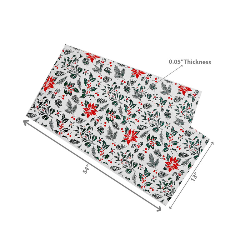 Chemin de table en coton (54 po) (gui poinsettia) - ensemble de 2
