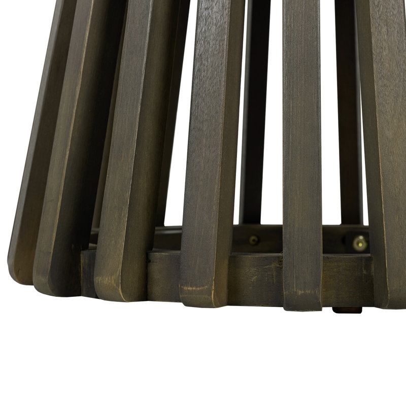 Table d'appoint d'extérieur en bois gris, surface de 15,52 pouces, apparence distinctive, largeur ronde à assemblage rapide, espace suffisant pour les articles essentiels, peu d'entretien