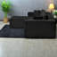 Canapé modulaire modulaire, canapé modulaire Cloud avec assise profonde, canapé modulaire moderne en L avec méridienne, fauteuils rembourrés désossés pour le salon (velours côtelé, noir)