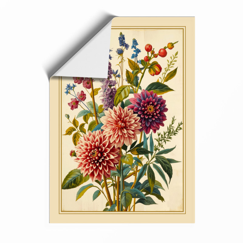 Classical Flower Bouquet Botanical - Framed Print, Unframed, A1 - 84.1 x 59.4 cm