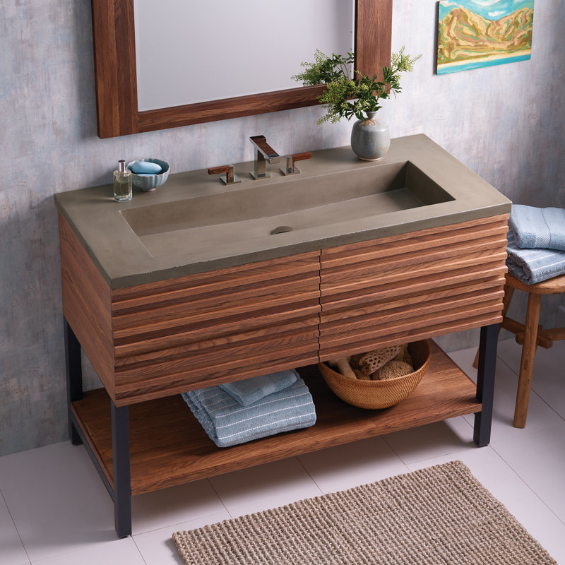 48" Capistrano Vanity Top With Integral Sink, Earth, 8" Centers
