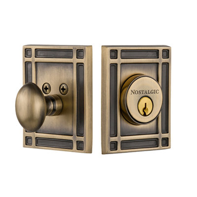Nostalgic Warehouse Mission Plate Single Cylinder Deadbolt