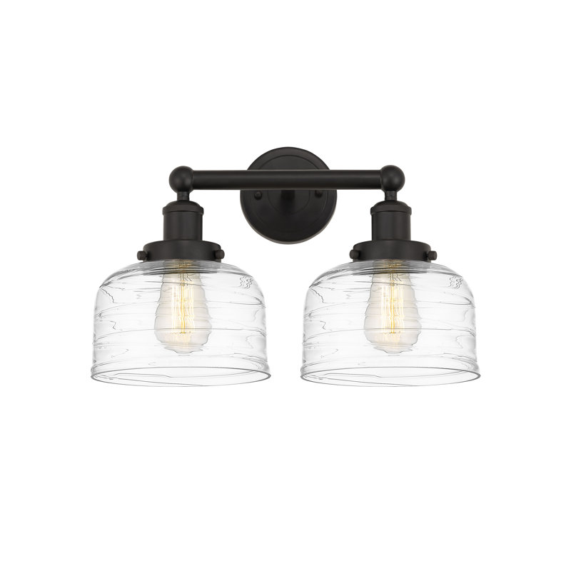 Éclairage pour meuble-lavabo à 2 lumières à intensité variable Anndy, Transparent, Bronze huilé