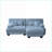 Sectional Sofa for Living Room, 2-Seater with Convertible Ottoman &amp; 4 Pillows, Vintage-Inspired | Chenille | Navy Blue-371821271