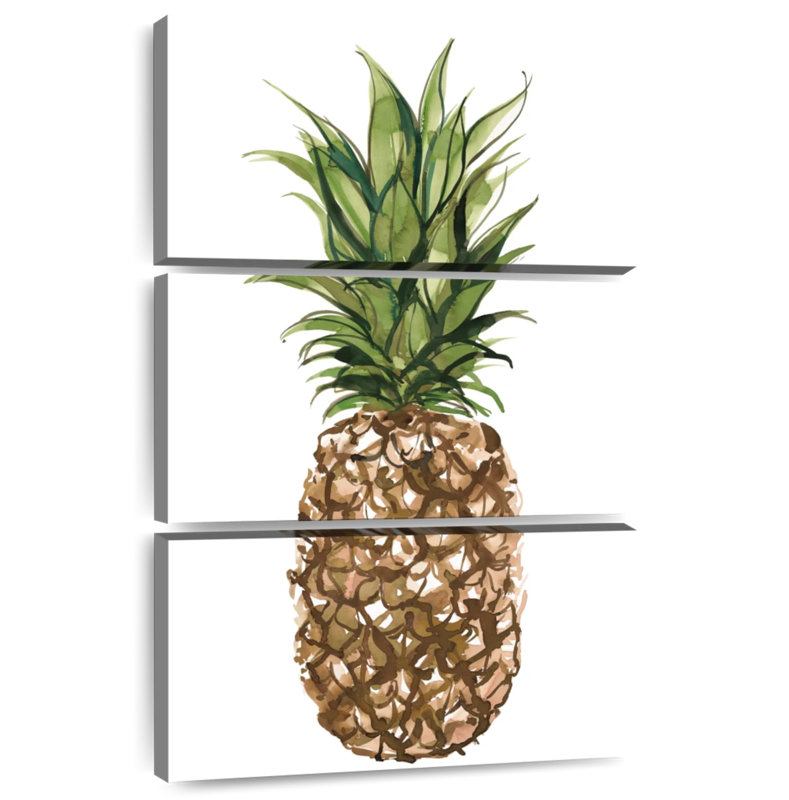 Yarlin, ananas, aquarelle, H 45 po x l 28 po