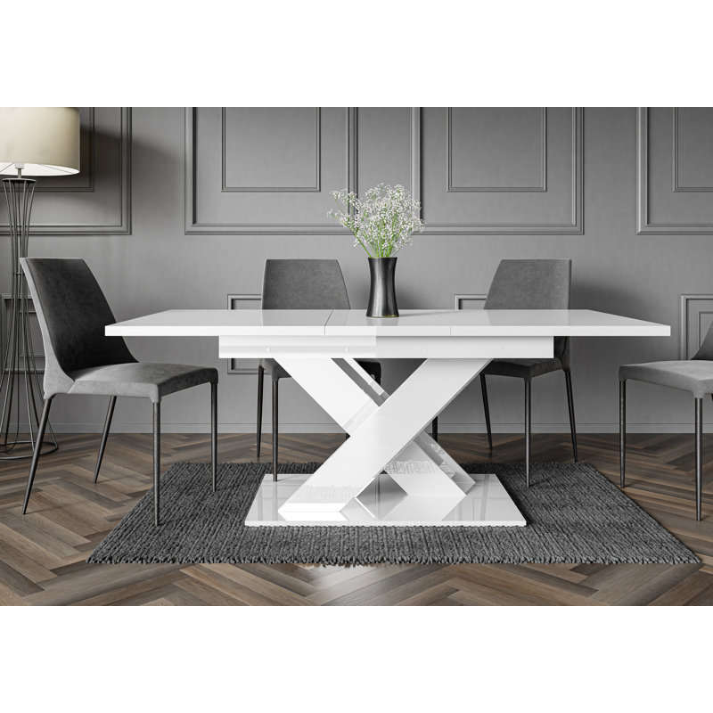 Bronx Extendable Dining Table, White Gloss