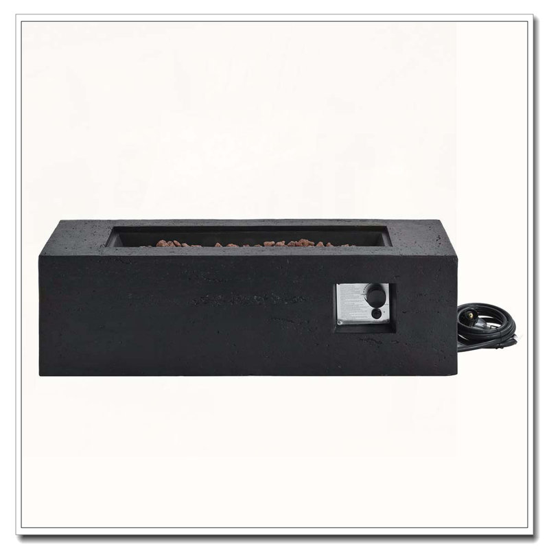 Foyer d'extérieur extérieur au propane rectangulaire, Noir