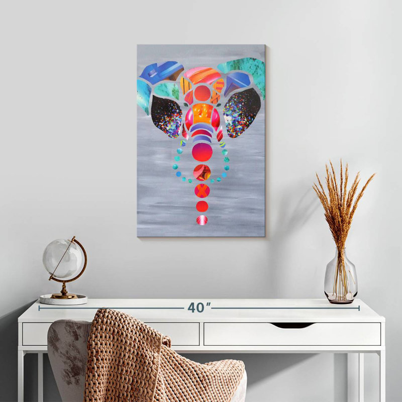 Brampt Abstract Elephant Love, 24" H x 16" W