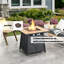 Foyer de table au propane à allumage automatique 40 000 de 28 pouces, brun, + fer, bureau à carreaux pour table d'ambiance extérieure avec couvercle imperméable, décor, cadre en métal, bureau