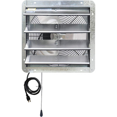 iLIVING ILG8SF16V-T 16 "Contrôle mural du thermostat d'échappement à 3 vitesses pour ventilateur de grenier, de remise ou de garage, 1200 CFM, zone de couverture 1800 SQF, variable, argent