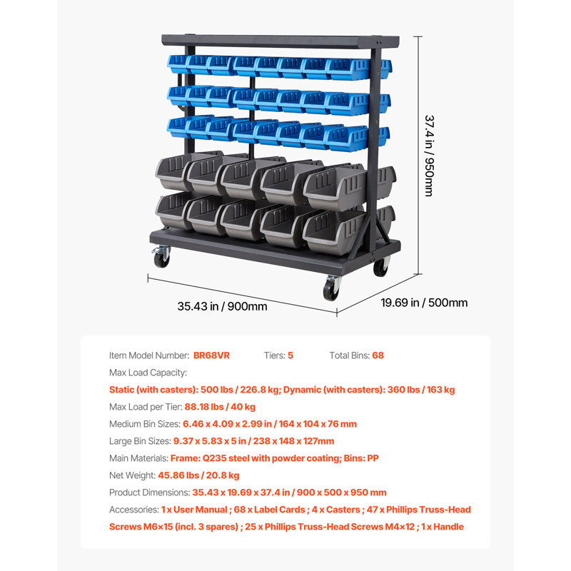 10 cm W Steel and Rubber Storage Rack