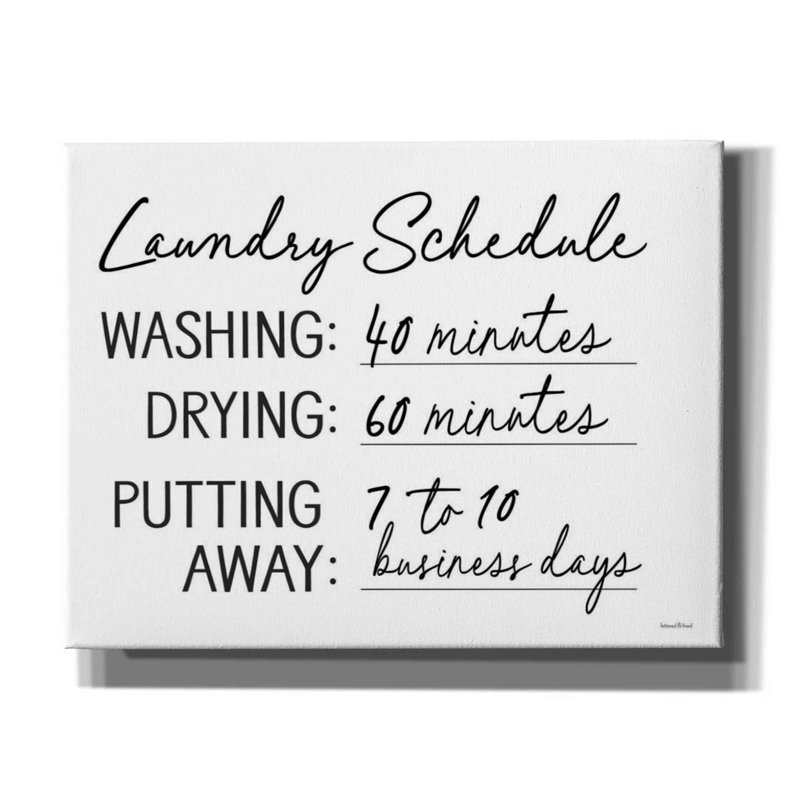 Harmina " Laundry Schedule " Print, 26" H x 34" W x 1.5" D