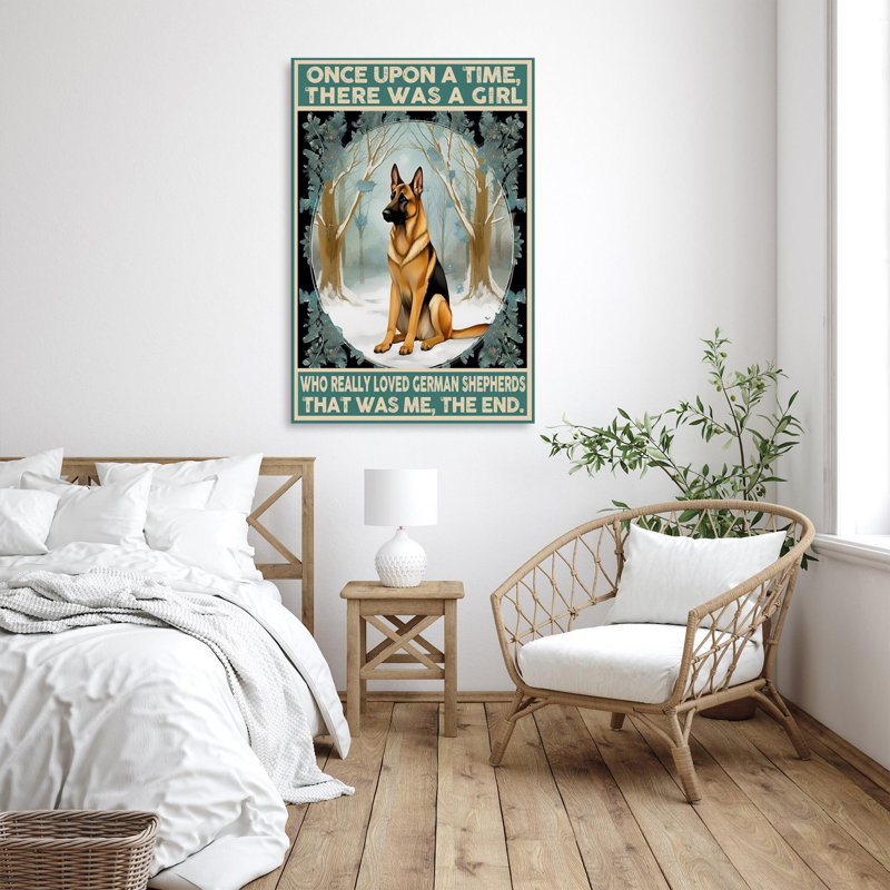 «Who Really Lived German Shepherds», reproduction d'art graphique sur toile tendue, H 14 po x l 11 po x P 1,25 po