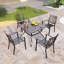 Table de salle à manger carrée en métal et acier avec trou pour parasol de 1,57 po