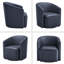 Fauteuil demi-tonneau pivotant en similicuir-634657490
