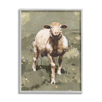 Sourire, printemps, mouton, vert, pissenlit, champ
