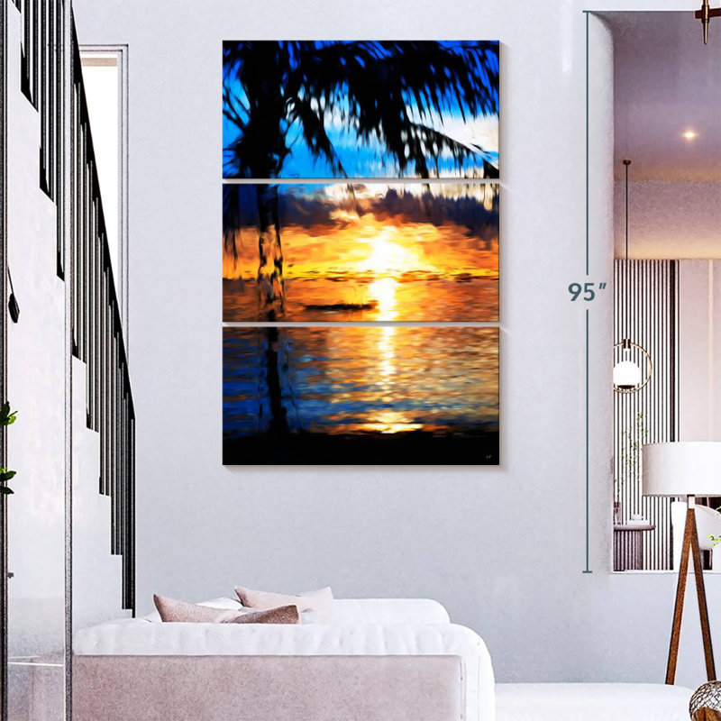 Blue Sunset Paradise, 74" H x 48" W