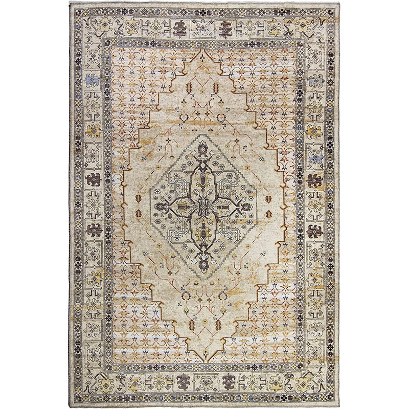 Tapis beige / gris Dezirea 7 pi 10 po x 10 pi