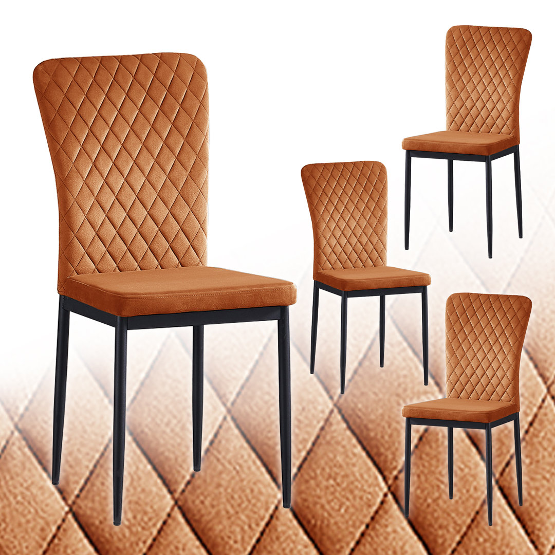 Modern Faux Leather/PU/Suede/Velvet Upholstered Dining Chair Tufted High Back