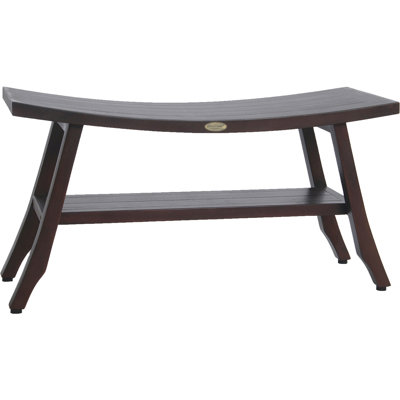 Teak Shower Bench With Shelf
