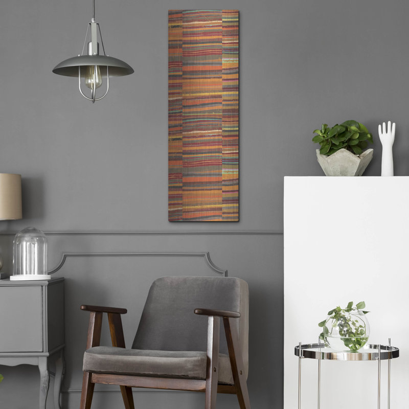  «Spice Stripes Panel 2» par Cheryl Warrick, art mural en métal, H 36 po x l 12 po