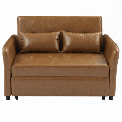 Fauteuil convertible surdimensionné en similicuir de 51,57 po avec trois ports USB pour petit espace