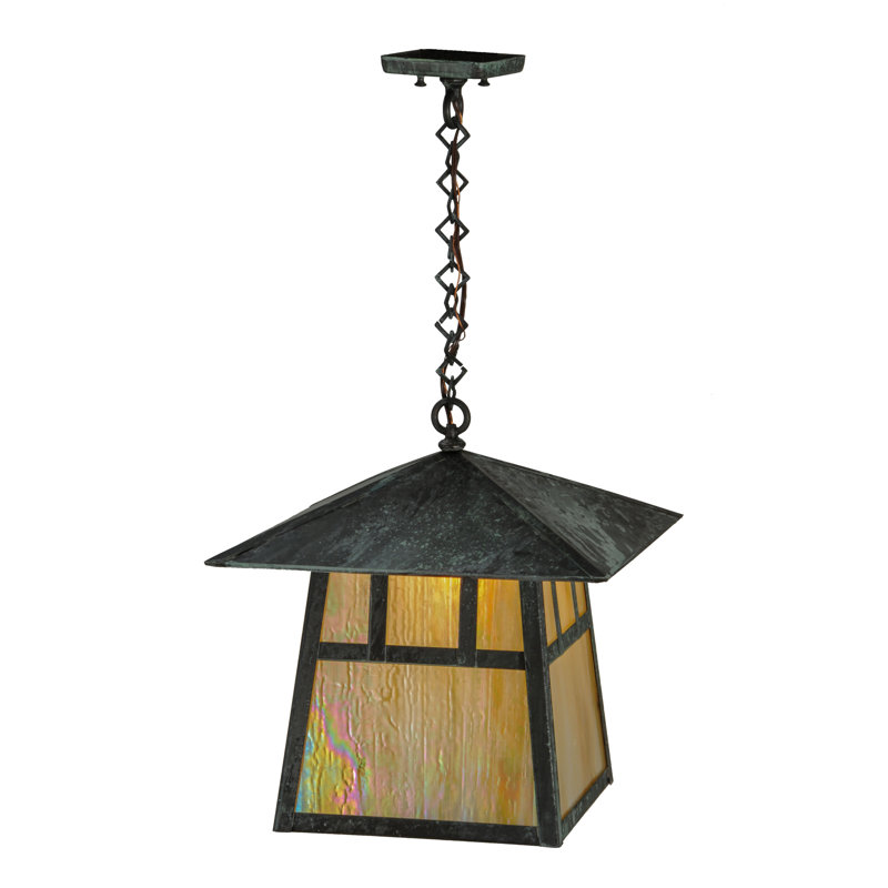 1 - Light Pendant, Craftsman Verdigris