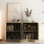 Buffet cannelé avec tablettes réglables, console décorative, pour bibliothèque, meuble télé, buffet en bois à configuration rapide-130040494